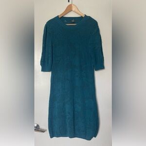 Anthropologie Maeve Teal midi knitted boho Dress